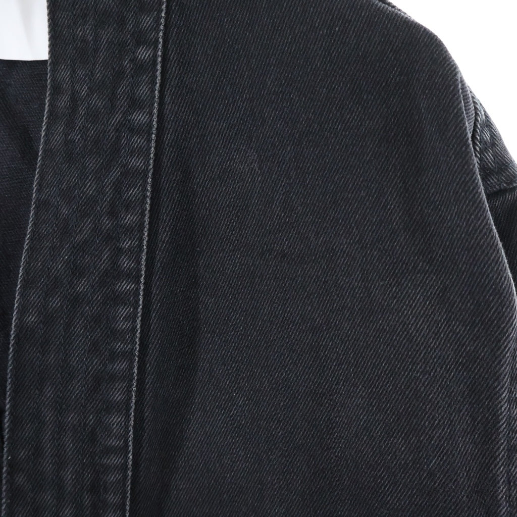 AMBUSH(アンブッシュ) KIMONO DENIM JACKET 着物 ボタンレス デニム ジャケット ブラック