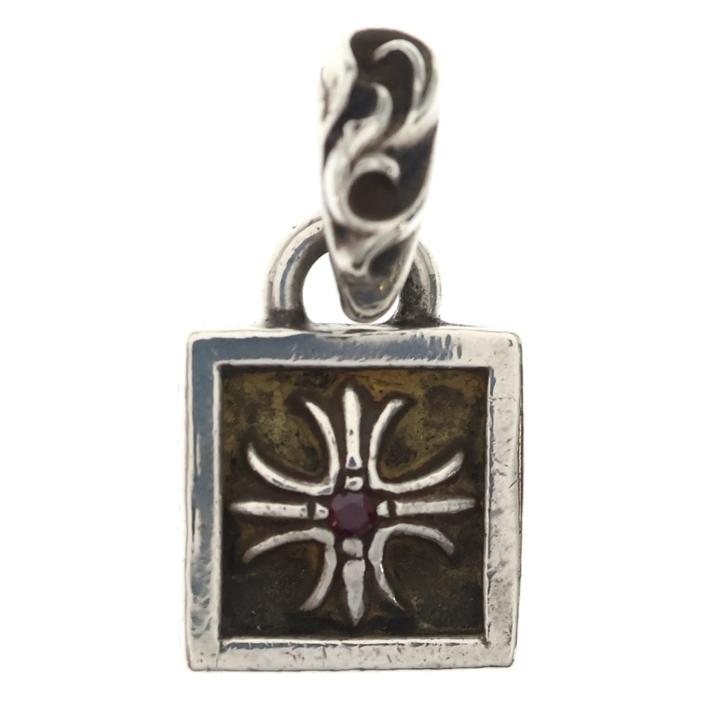 CHROME HEARTS(クロムハーツ) FRAMED CH PLUS 1RBY フレームドCHプラス 1ルビー ネックレストップ シルバー
