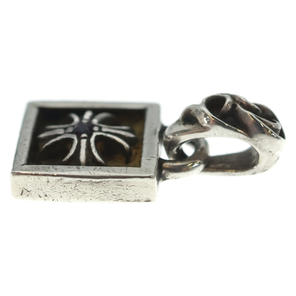 CHROME HEARTS(クロムハーツ) FRAMED CH PLUS 1RBY フレームドCHプラス 1ルビー ネックレストップ シルバー