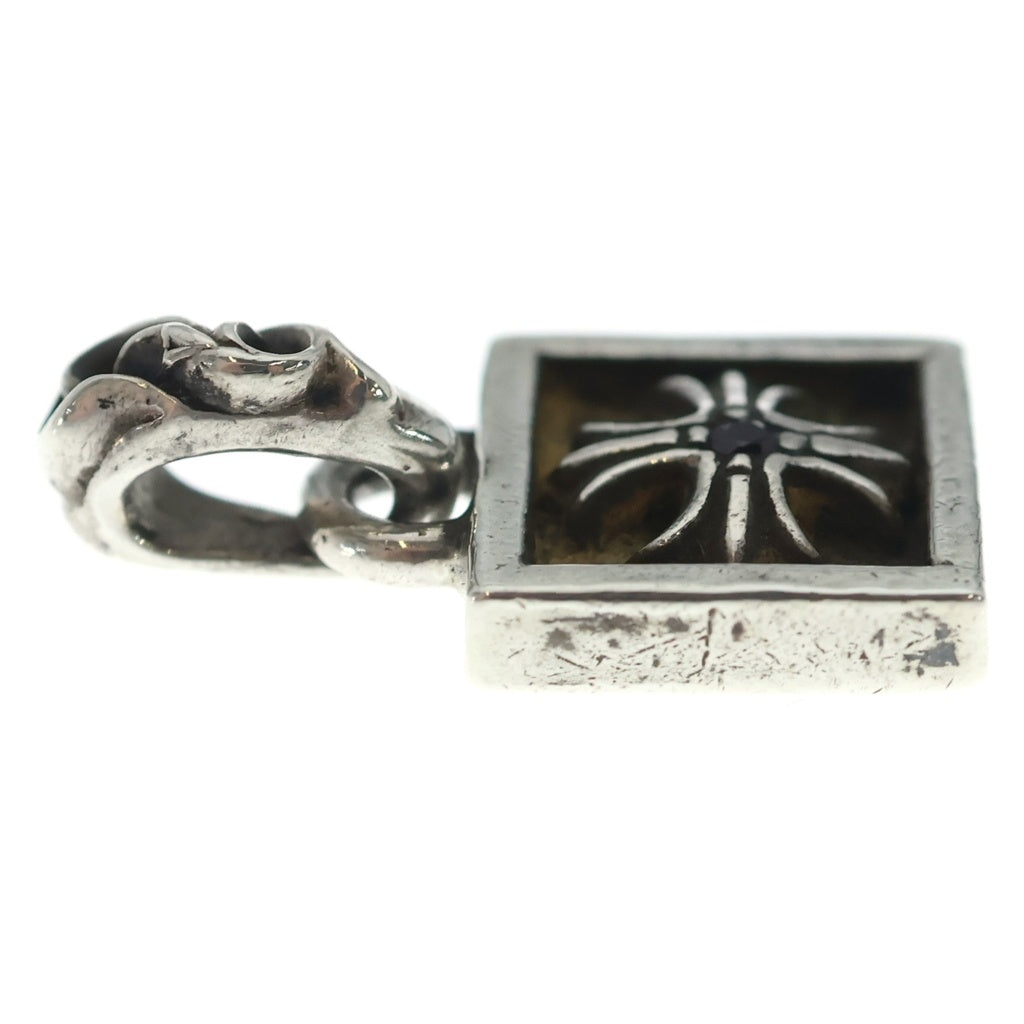 CHROME HEARTS(クロムハーツ) FRAMED CH PLUS 1RBY フレームドCHプラス 1ルビー ネックレストップ シルバー