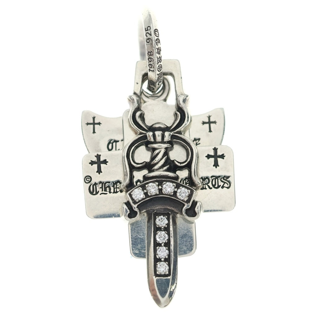 CHROME HEARTS(クロムハーツ) 3TRINKETS withOring P/DIA 3トリンケッツ オーリング PAVEダイヤ ネックレス ペンダントトップ シルバー