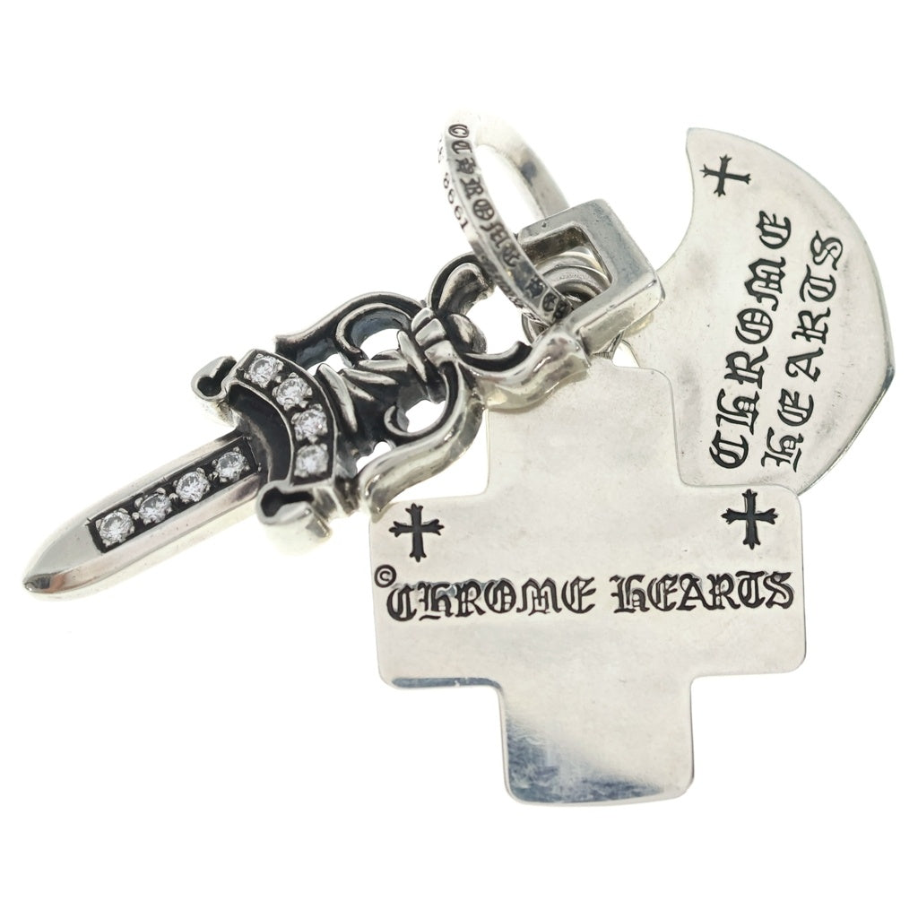 CHROME HEARTS(クロムハーツ) 3TRINKETS withOring P/DIA 3トリンケッツ オーリング PAVEダイヤ ネックレス ペンダントトップ シルバー
