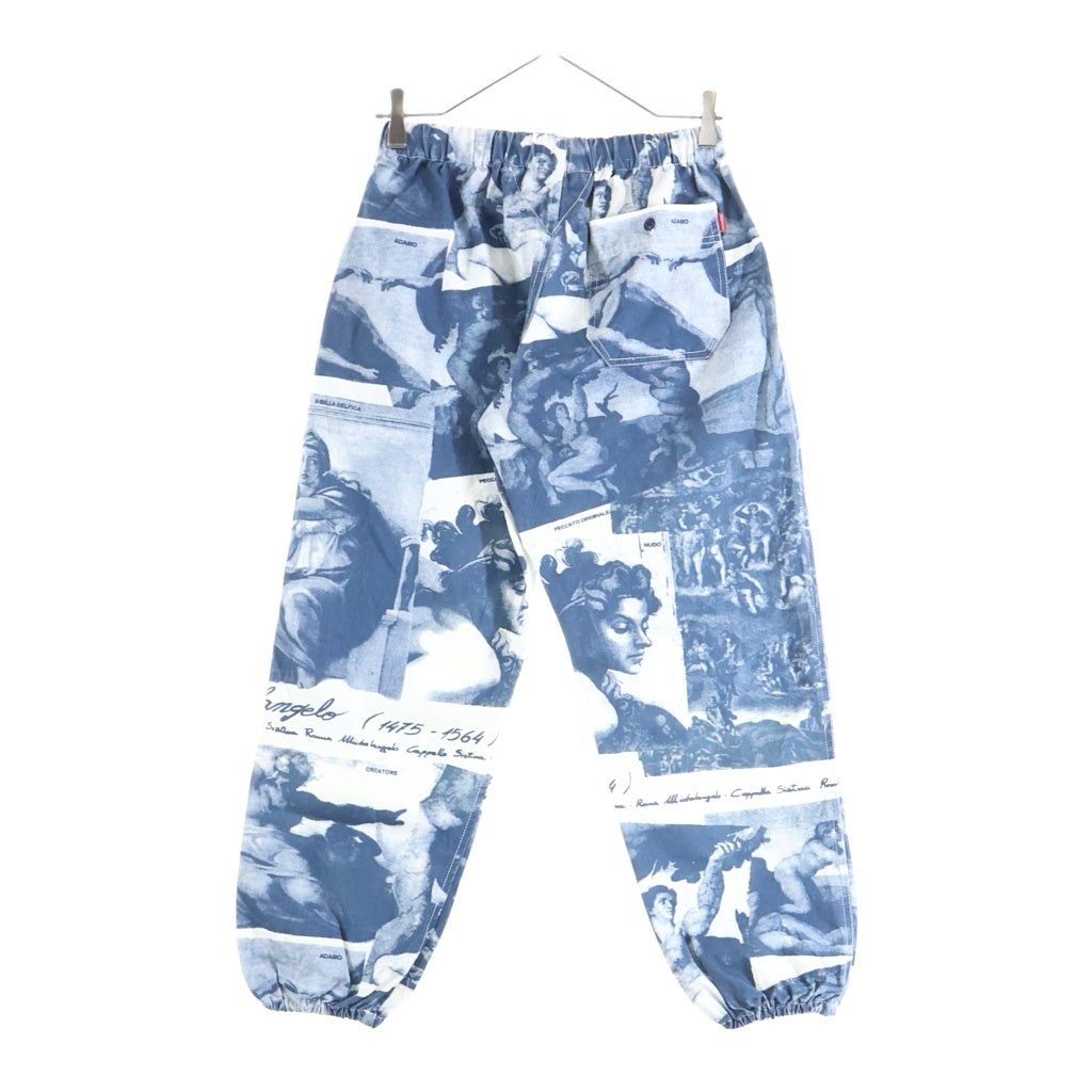SUPREME(シュプリーム) 17AW Michelangelo Pant ミケランジェロアートプリントロングパンツ ブルー