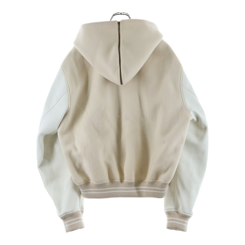 LOUIS VUITTON(ルイヴィトン) 24AW Calfskin Sailor Varsity Jacket カーフスキン セーラー バーシティージャケット スタジアムジャケット ベージュ/ホワイト RM242MM BQV HRL11E