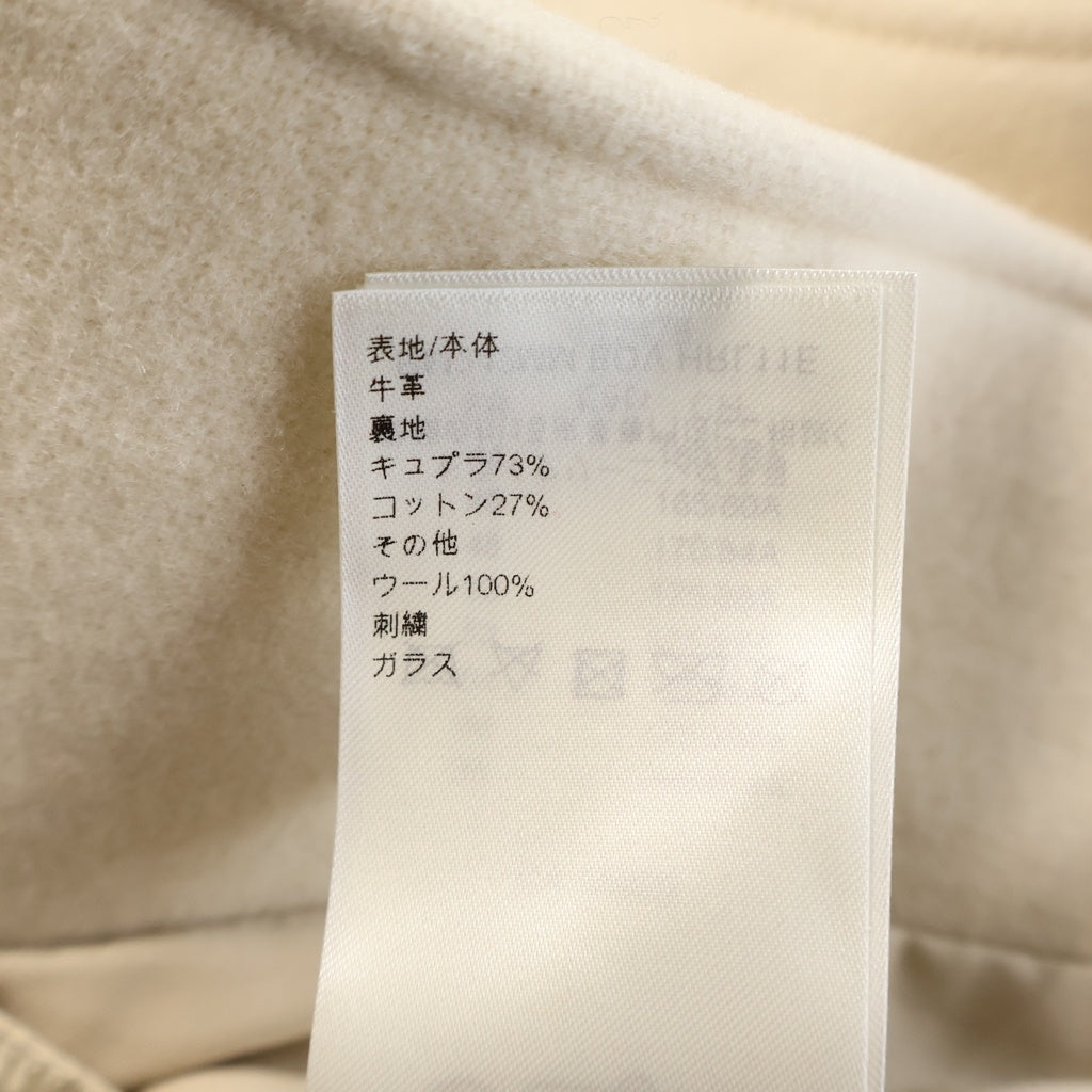 LOUIS VUITTON(ルイヴィトン) 24AW Calfskin Sailor Varsity Jacket カーフスキン セーラー バーシティージャケット スタジアムジャケット ベージュ/ホワイト RM242MM BQV HRL11E