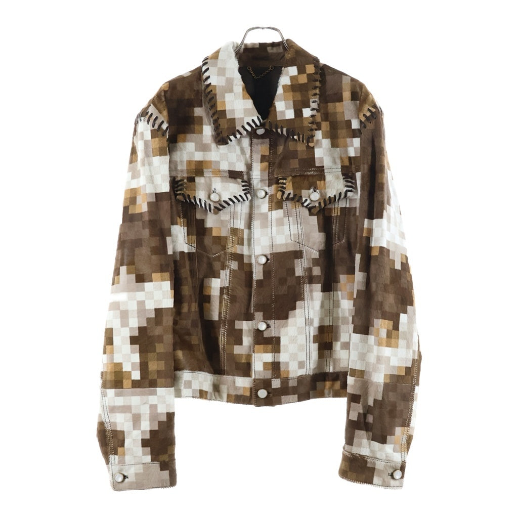 LOUIS VUITTON(ルイヴィトン) 24AW PIXEL CAMO CALF LEATHER TRACKER JACKET ピクセルカモカーブレザートラッカージャケット ブラウン