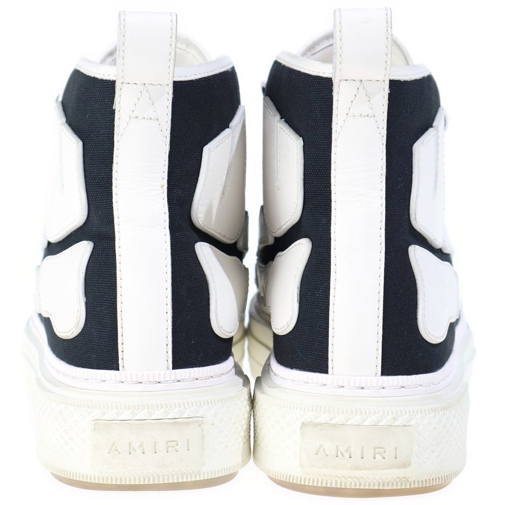 AMIRI(アミリ) Skel Court Hi Appliques Canvas Sneakers スケルコートハイアプリークキャンバススニーカーズ ハイカットスニーカー ブラック/ホワイト AMFOSR1149-001
