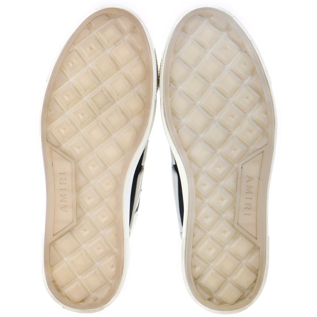 AMIRI(アミリ) Skel Court Hi Appliques Canvas Sneakers スケルコートハイアプリークキャンバススニーカーズ ハイカットスニーカー ブラック/ホワイト AMFOSR1149-001