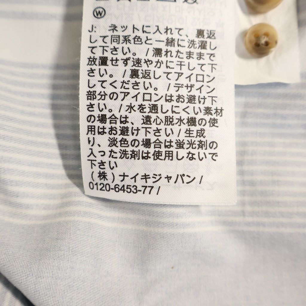 SUPREME(シュプリーム) 21SS ×NIKE Cotton Twill Shirt ナイキ コットン ツイル ストライプ総柄 ボタントップ 長袖 シャツ ブルー DB0499-431