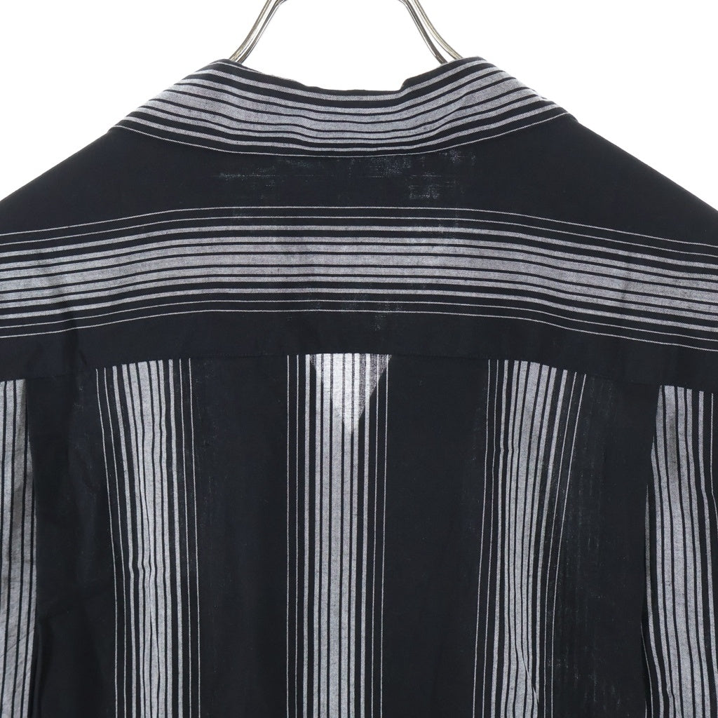 WACKO MARIA(ワコマリア) Dobby Chain Stripe S/S Cavana Shirt ドビーチェーン ストライプ総柄 カバナ 半袖 ボタン シャツ ブラック