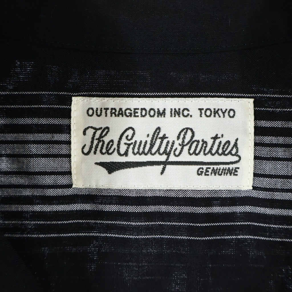 WACKO MARIA(ワコマリア) Dobby Chain Stripe S/S Cavana Shirt ドビーチェーン ストライプ総柄 カバナ 半袖 ボタン シャツ ブラック