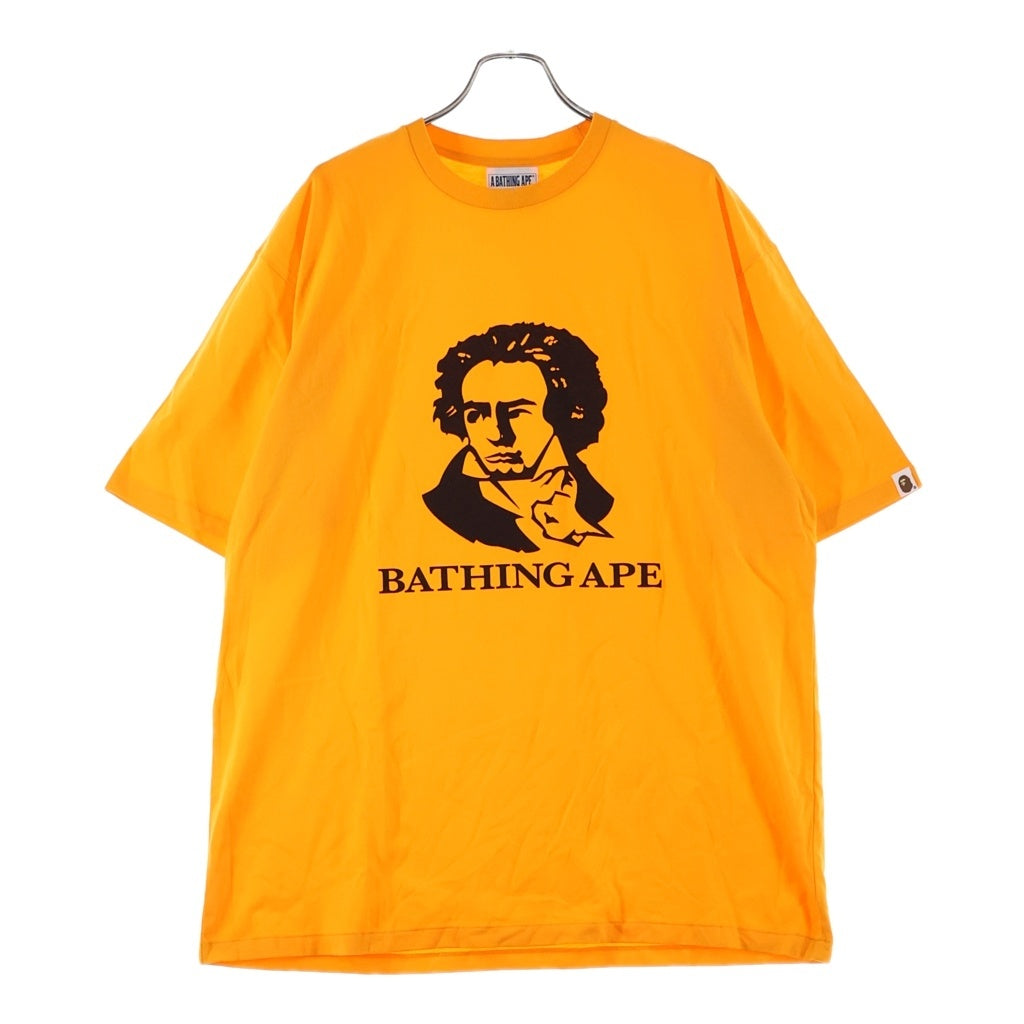 A BATHING APE(アベイシングエイプ) 22SS Beethoven Tee ベートーヴェン フロントプリント 半袖Tシャツ カットソー オレンジ