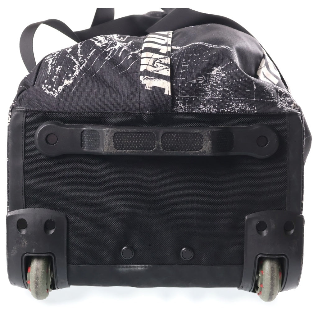 SUPREME(シュプリーム) 12SS ×The North Face Wayfinder Rolling Bag ザ ノース フェイス ワイファインダーローリング バック マップ柄 ロゴプリント トラベルバック キャリーバッグ ブラック