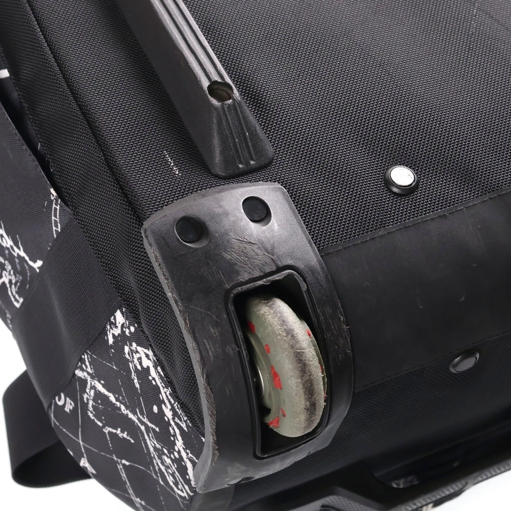 SUPREME(シュプリーム) 12SS ×The North Face Wayfinder Rolling Bag ザ ノース フェイス ワイファインダーローリング バック マップ柄 ロゴプリント トラベルバック キャリーバッグ ブラック