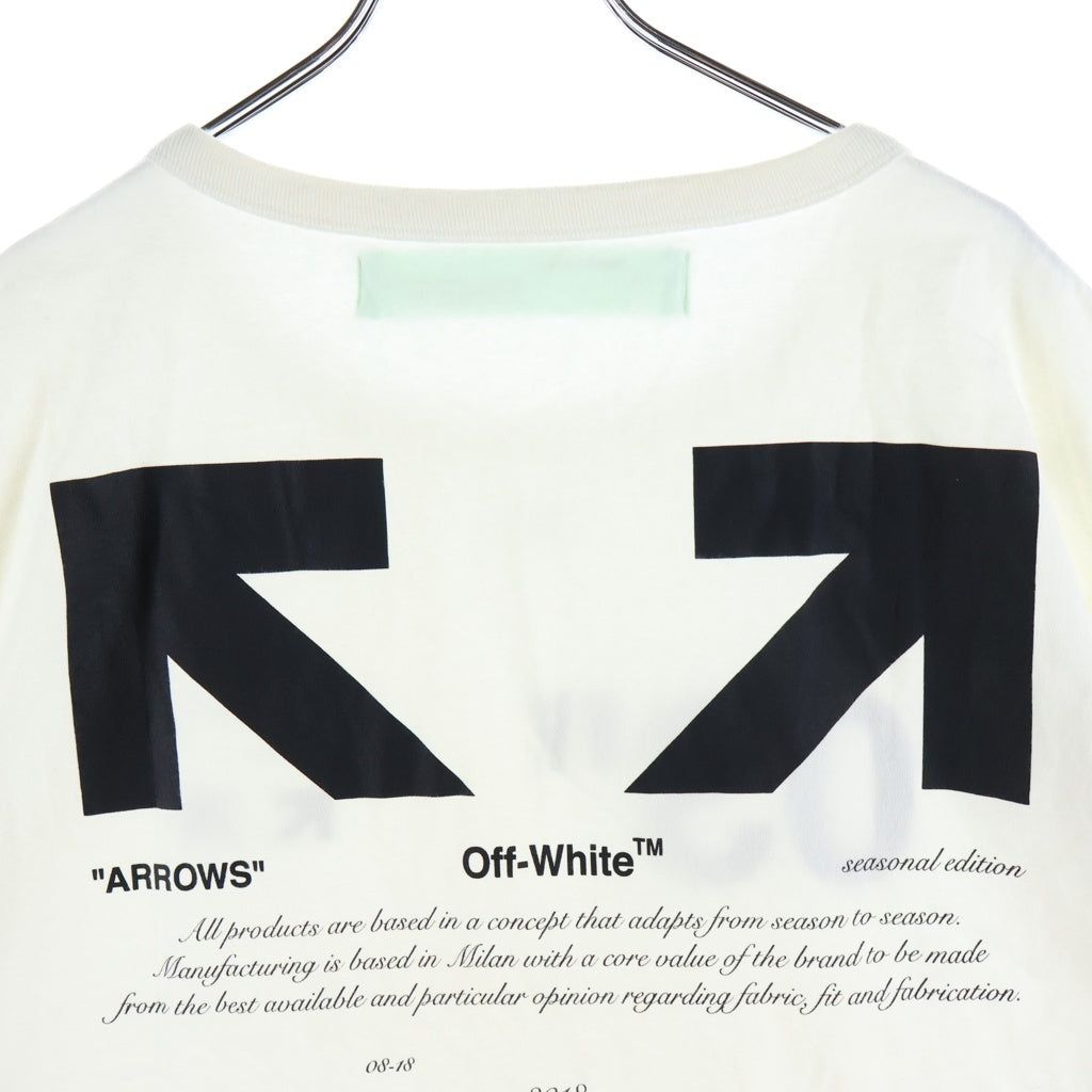 OFF-WHITE(オフホワイト) 18AW MAIN LABEL クルーネック半袖Tシャツ カットソー ホワイト OMAA027F18A53128