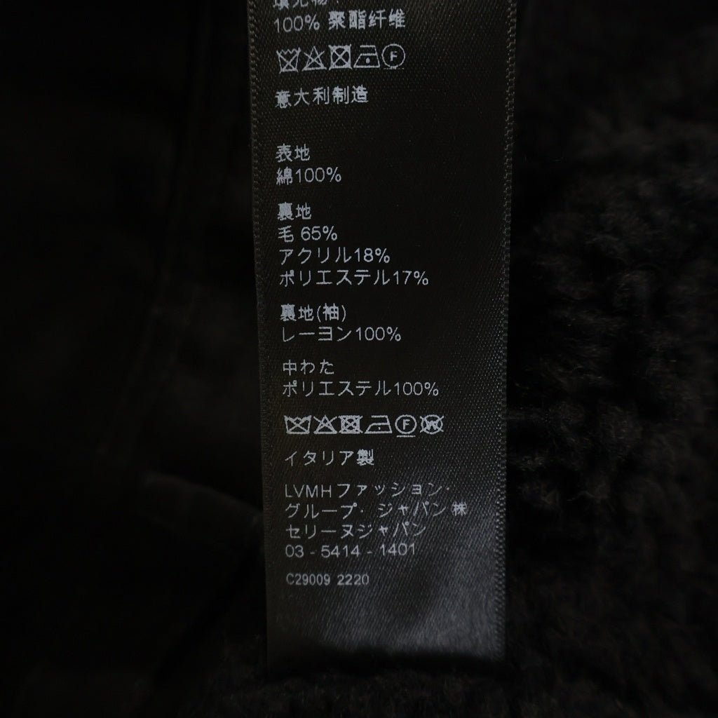 CELINE(セリーヌ) クリアストーンロゴ ボア切替 デニムトラッカージャケット ブラック 2Q523085T