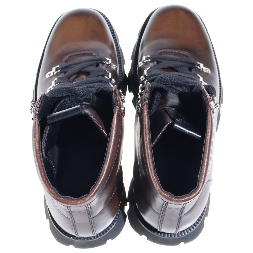 Berluti(ベルルッティ) レザー ハイキング ラグソール ハイカット ブーツ ブラウン