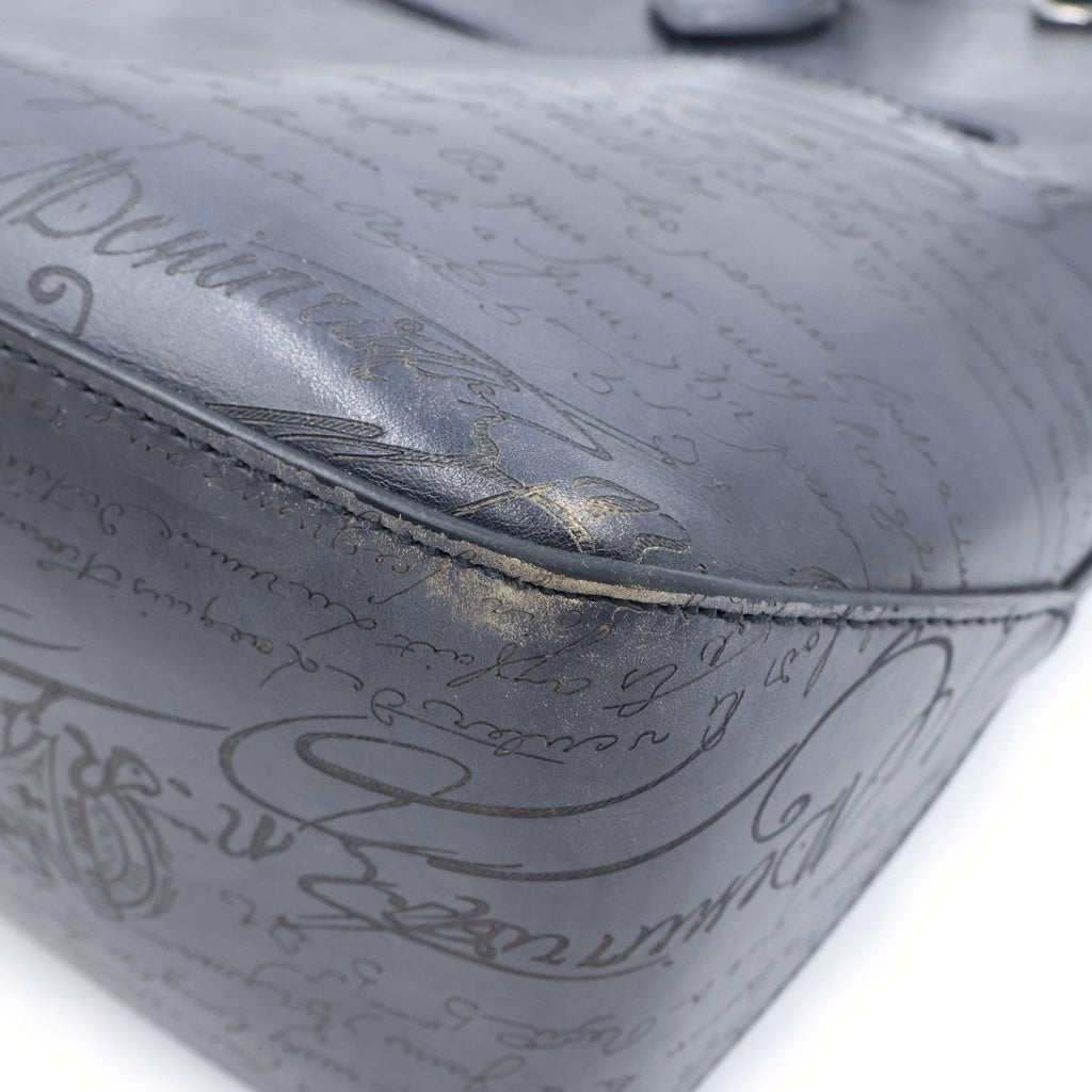 Berluti(ベルルッティ) Toujours Scritto Tote Bag トゥジュール スクリットレザー カリグラフィデザイン トートバッグ ブラック レディース