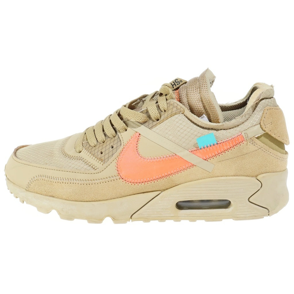 NIKE(ナイキ) ×OFF-WHITE THE 10 AIR MAX 90 DESERT ORE オフホワイト エアマックス90 デザートオレ ローカットスニーカー ブラウン US10/28cm AA7293-200