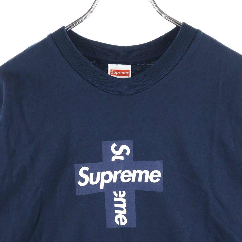 SUPREME(シュプリーム) 20AW Cross Box Logo Tee クロスボックスロゴ フロントプリント 半袖Tシャツ カットソー ネイビー