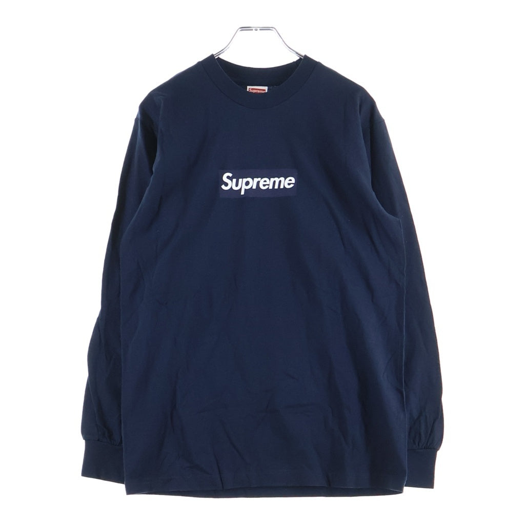 SUPREME(シュプリーム) 20AW Box Logo L/S Tee ボックスロゴ フロントプリント 長袖Tシャツ ネイビー
