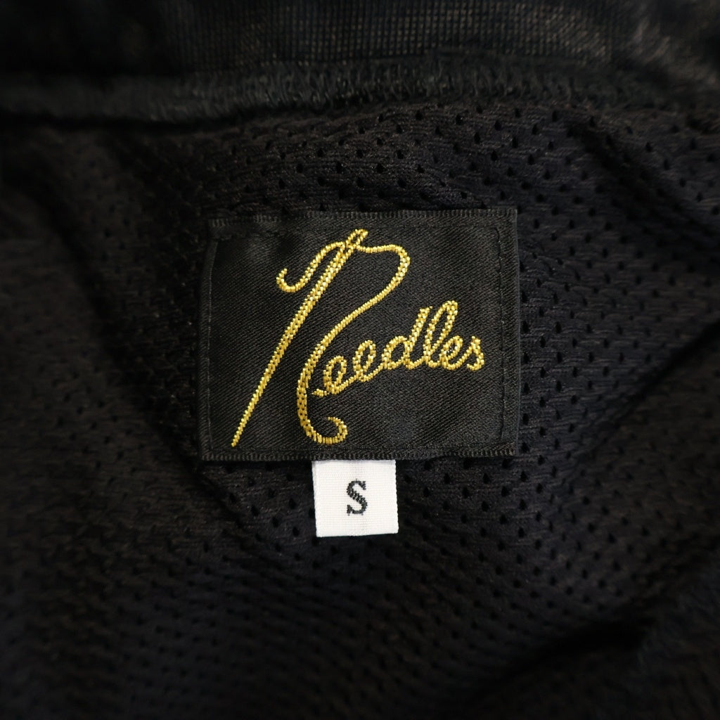 Needles(ニードルス) Zipped Sweat Pant Bright Jersey ブライト ジャージー ロゴ刺繍 ジップド スウェット トラック パンツ ブラック