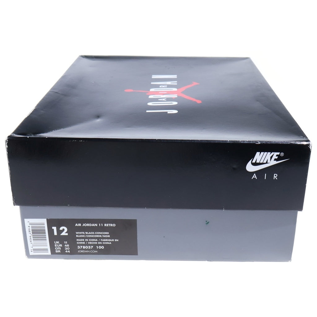 NIKE(ナイキ) AIR JORDAN 11 RETRO CONCORD 2018 エアジョーダン11 レトロ コンコルド ハイカットスニーカー ホワイト/ブラック US12/30cm 378037-100