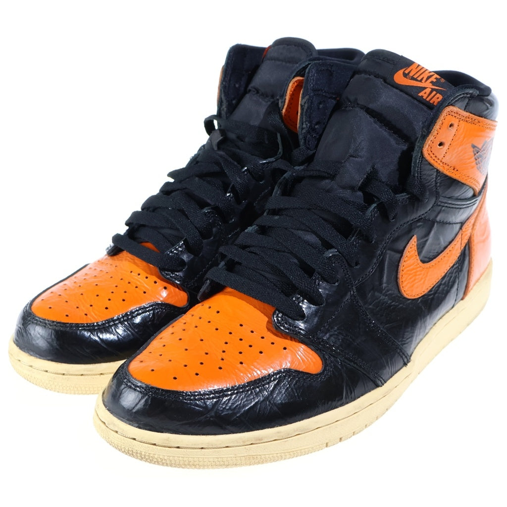 NIKE(ナイキ) AIR JORDAN 1 HIGH SHATTERED BACKBOARD 3.0 エアジョーダン1 シャッタード バックボード3.0 ハイカットスニーカー ブラック/オレンジ US11/29cm 555088-028