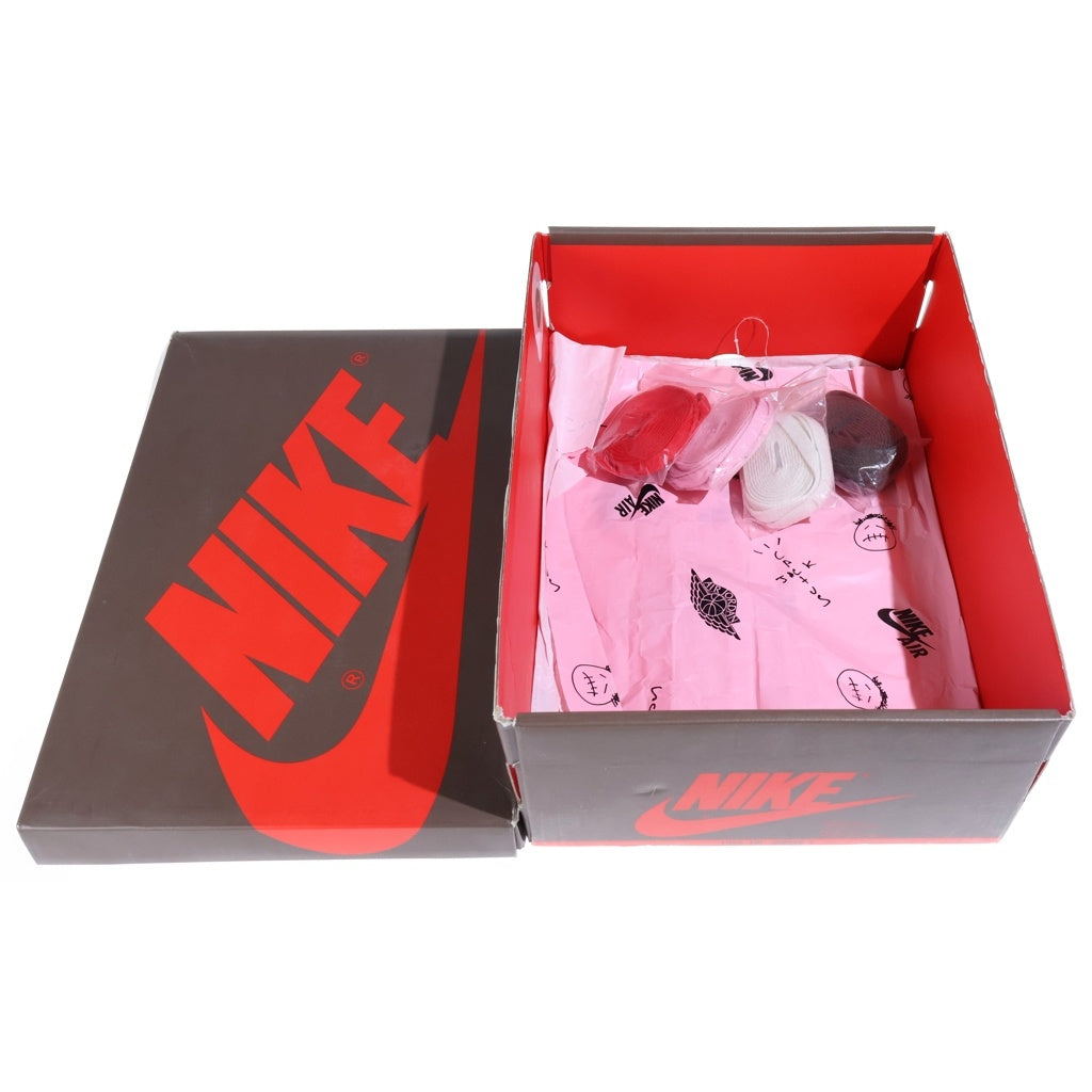 NIKE(ナイキ) ×TRAVIS SCOTT AIR JORDAN 1 RETRO HIGH OG TS SP トラヴィススコット エアジョーダン1 ハイカットスニーカー ブラウン/ホワイト US9.5/27.5cm CD4487-100