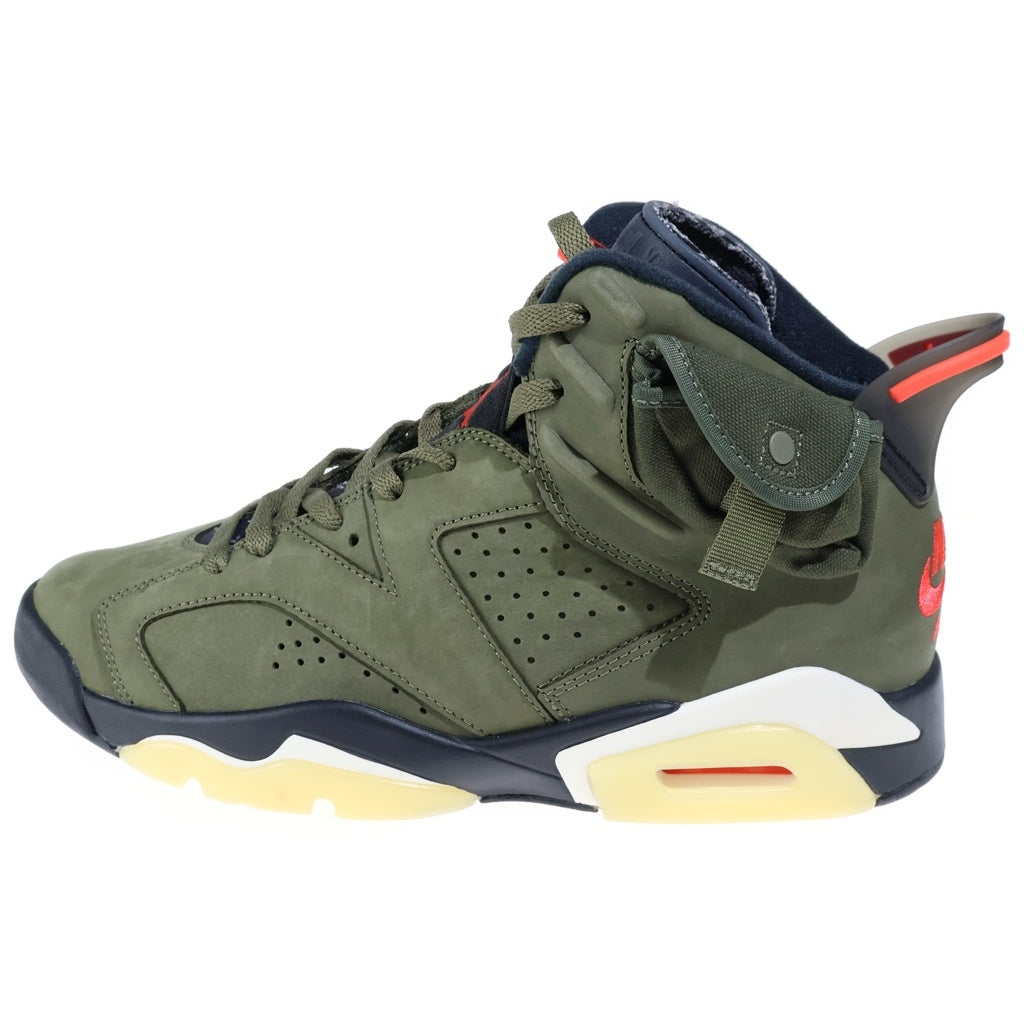 NIKE(ナイキ) ×TRAVIS SCOTT AIR JORDAN 6 RETRO SP トラヴィス スコット エアジョーダン6 レトロ ハイカットスニーカー カーキ US9/27.0cm CN1084-200