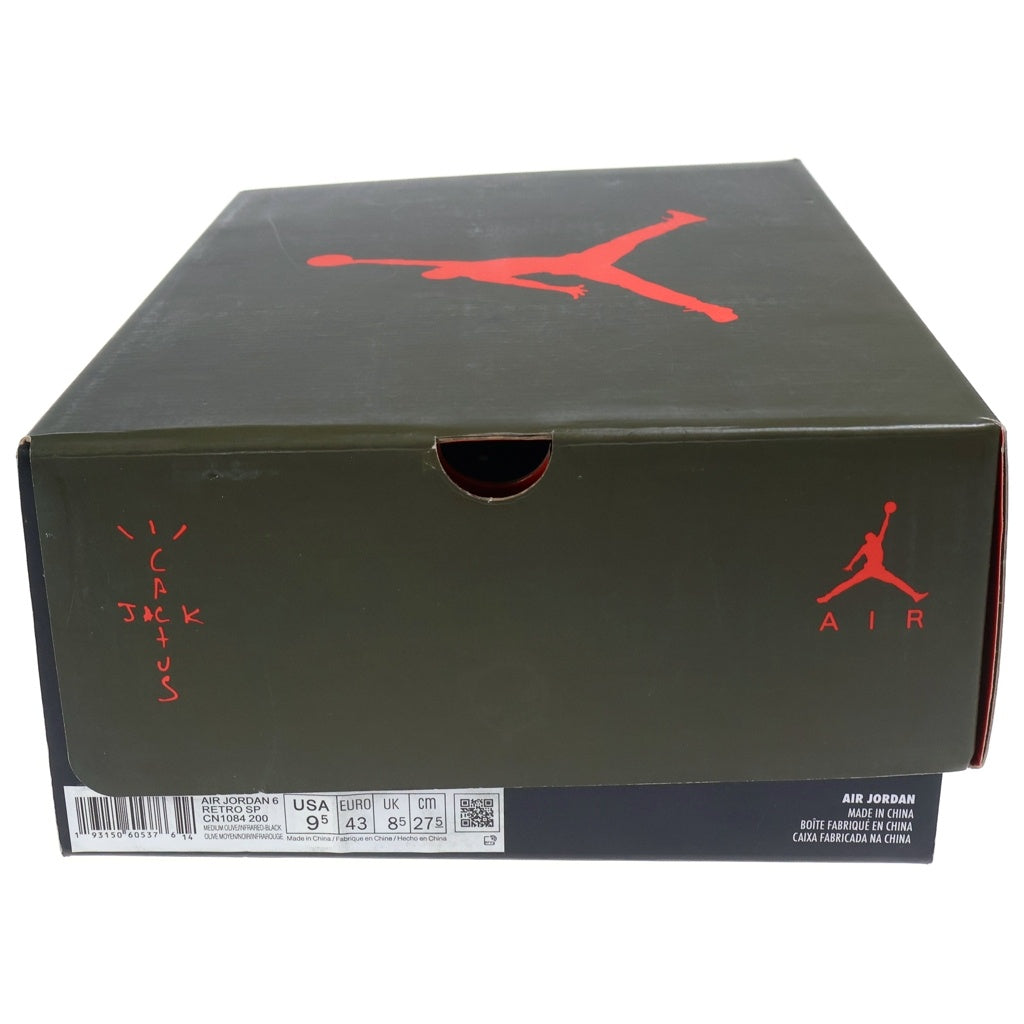 NIKE(ナイキ) ×TRAVIS SCOTT AIR JORDAN 6 RETRO SP トラヴィス スコット エアジョーダン6 レトロ ハイカットスニーカー カーキ US9/27.0cm CN1084-200