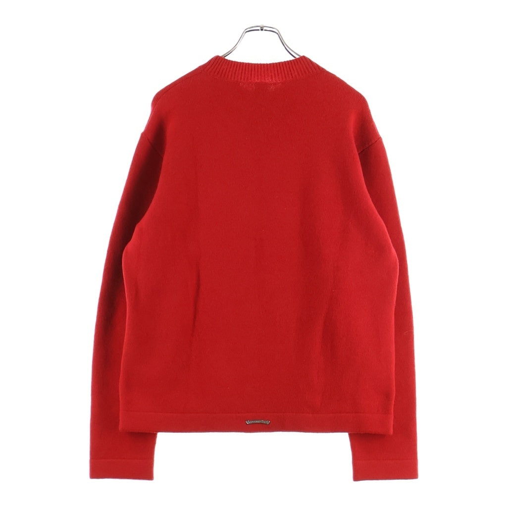 CHROME HEARTS(クロムハーツ) Y NOT KING TACO 3 CEMETERY CROSS LEATHER PATCH CASHMERE KNIT SWEATSHIRT ワイノット キングタコ 3セメタリー レザークロスパッチ スウェット