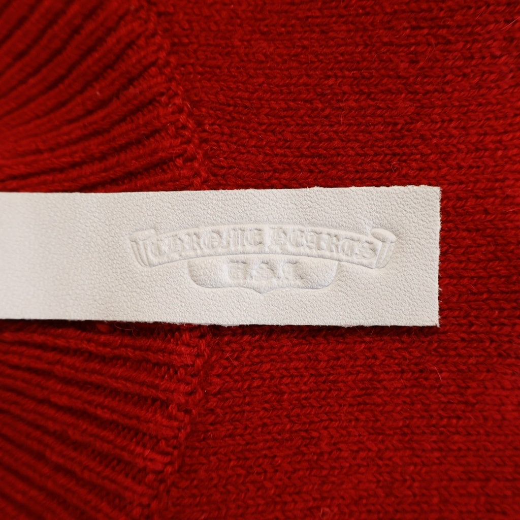 CHROME HEARTS(クロムハーツ) Y NOT KING TACO 3 CEMETERY CROSS LEATHER PATCH CASHMERE KNIT SWEATSHIRT ワイノット キングタコ 3セメタリー レザークロスパッチ スウェット