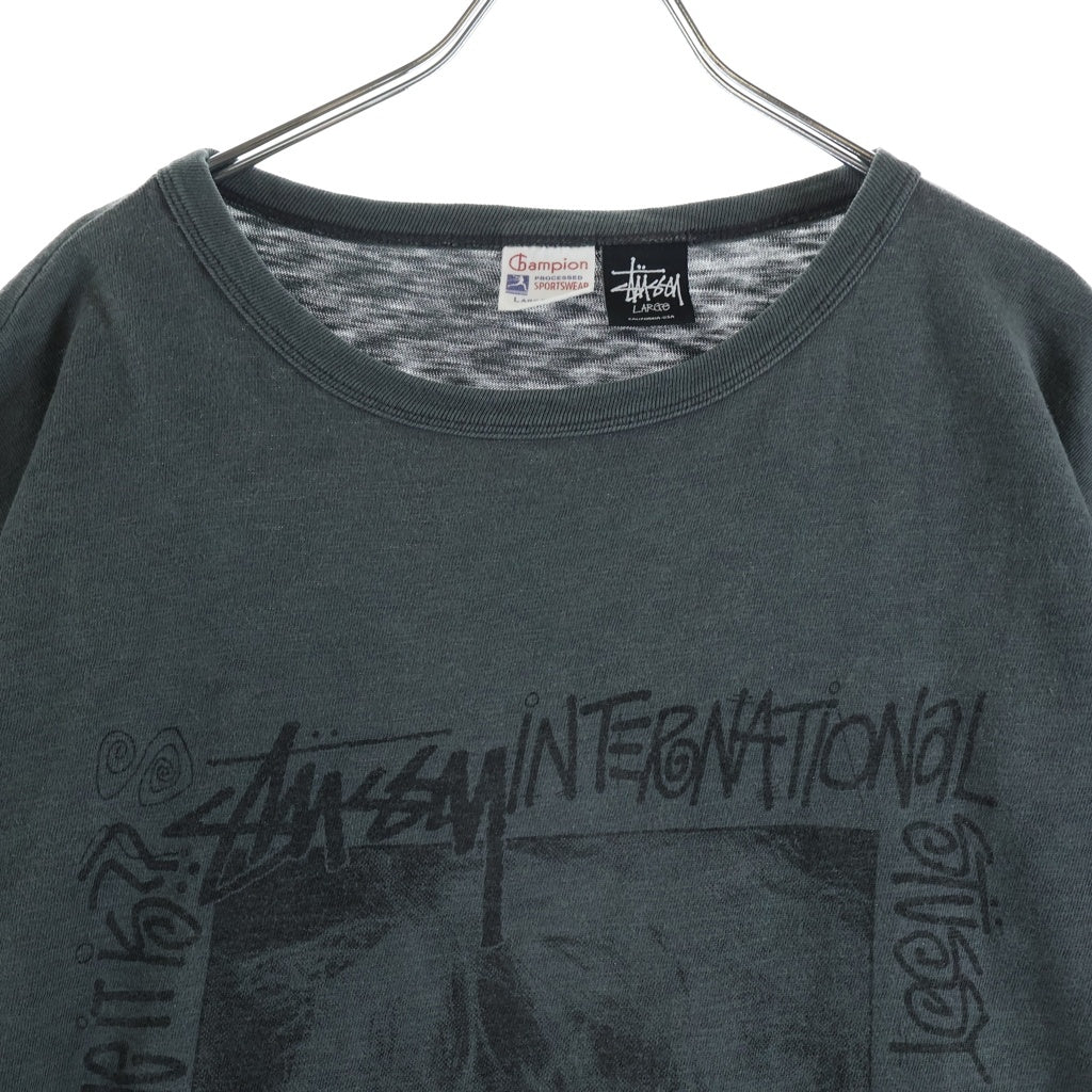 STUSSY(ステューシー) OLD STUSSY Laura Tee オールドステューシー ローラ フロントフォトプリント 半袖Tシャツ カットソー グレー