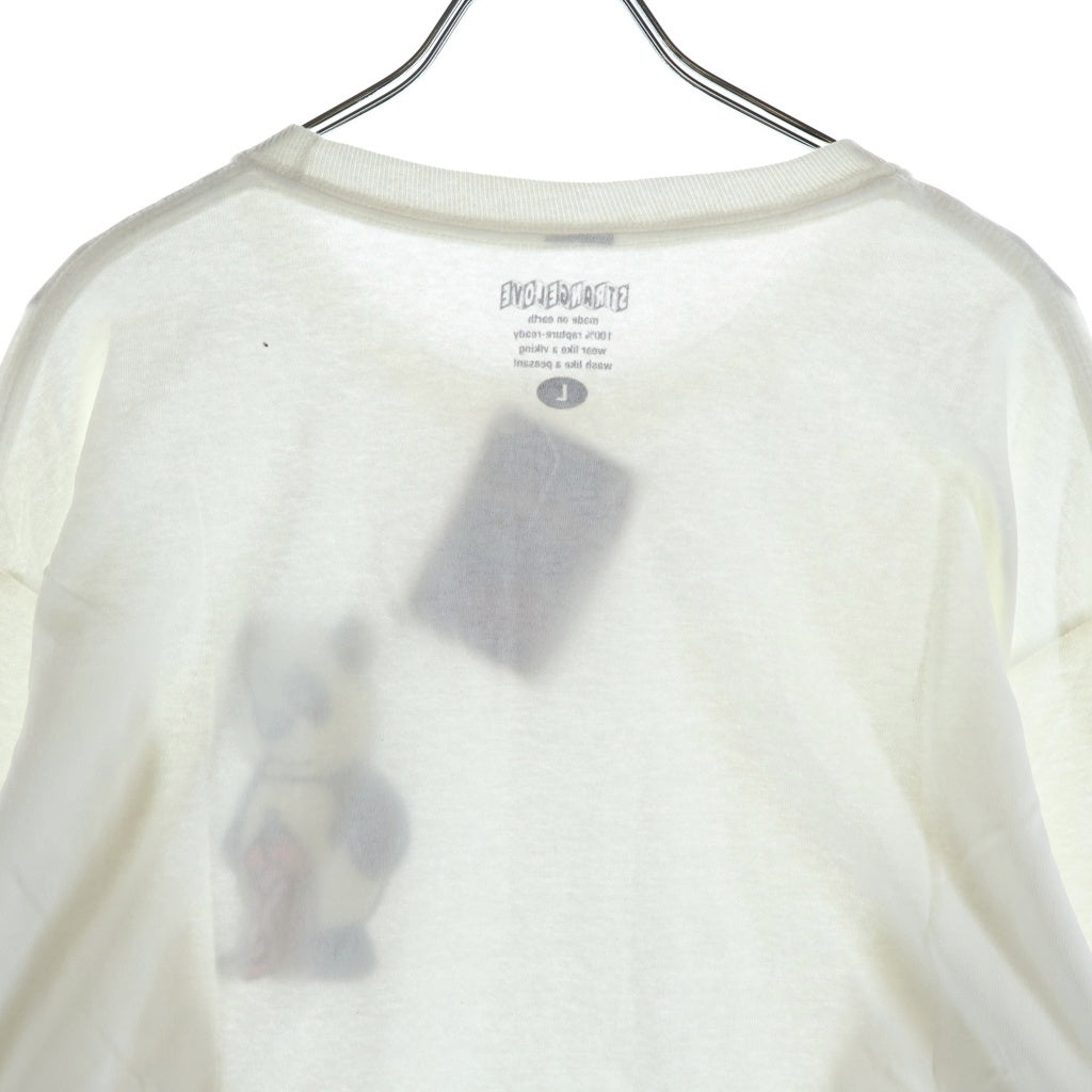 NO BRAND(ノーブランド) STRANGE LOVE(ストレンジラブ) Panda Bear L/S Tee パンダ ベアー ダンクSBデザイン ショーンクライバー アームロゴプリント 長袖 Tシャツ カットソー ホワイト