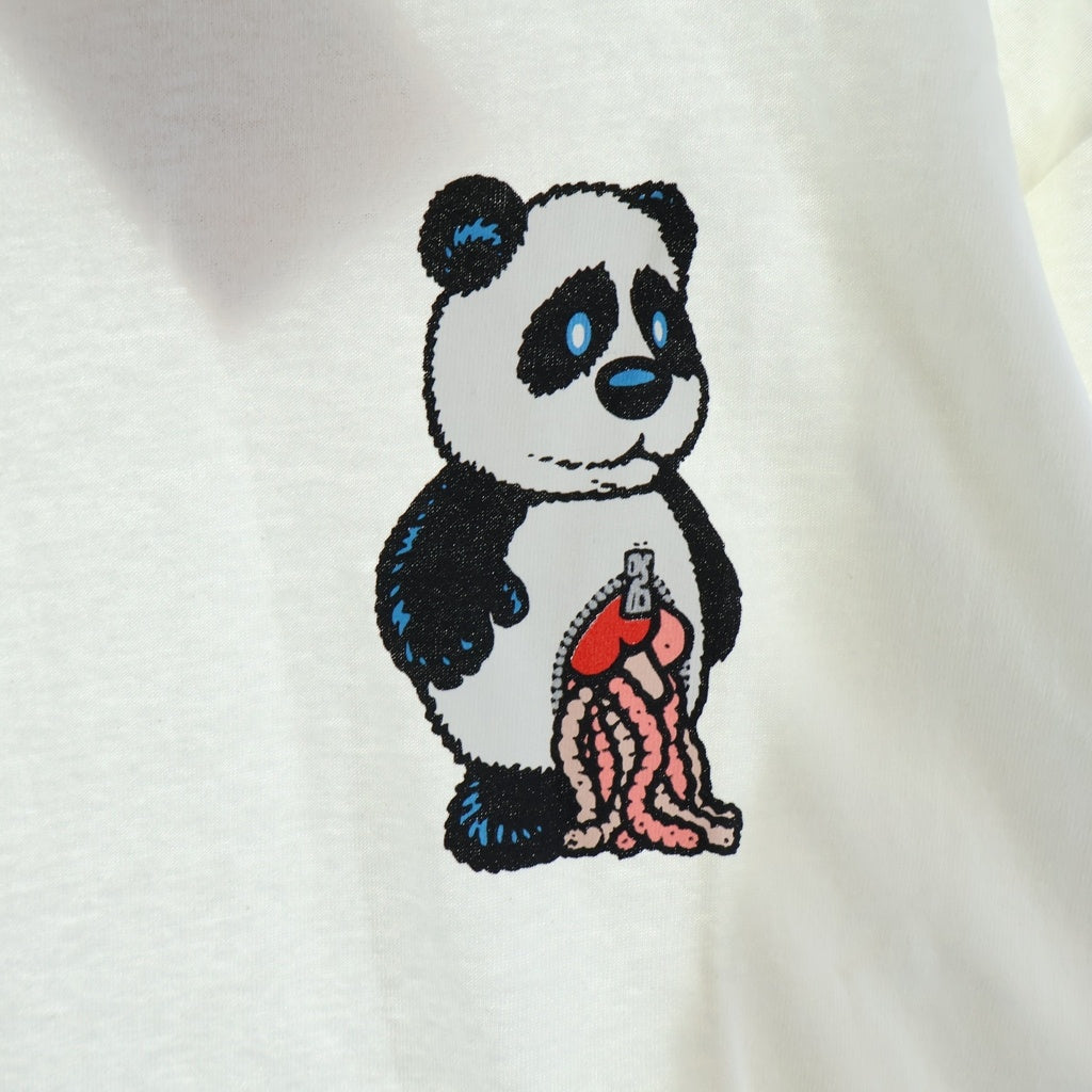 NO BRAND(ノーブランド) STRANGE LOVE(ストレンジラブ) Panda Bear L/S Tee パンダ ベアー ダンクSBデザイン ショーンクライバー アームロゴプリント 長袖 Tシャツ カットソー ホワイト
