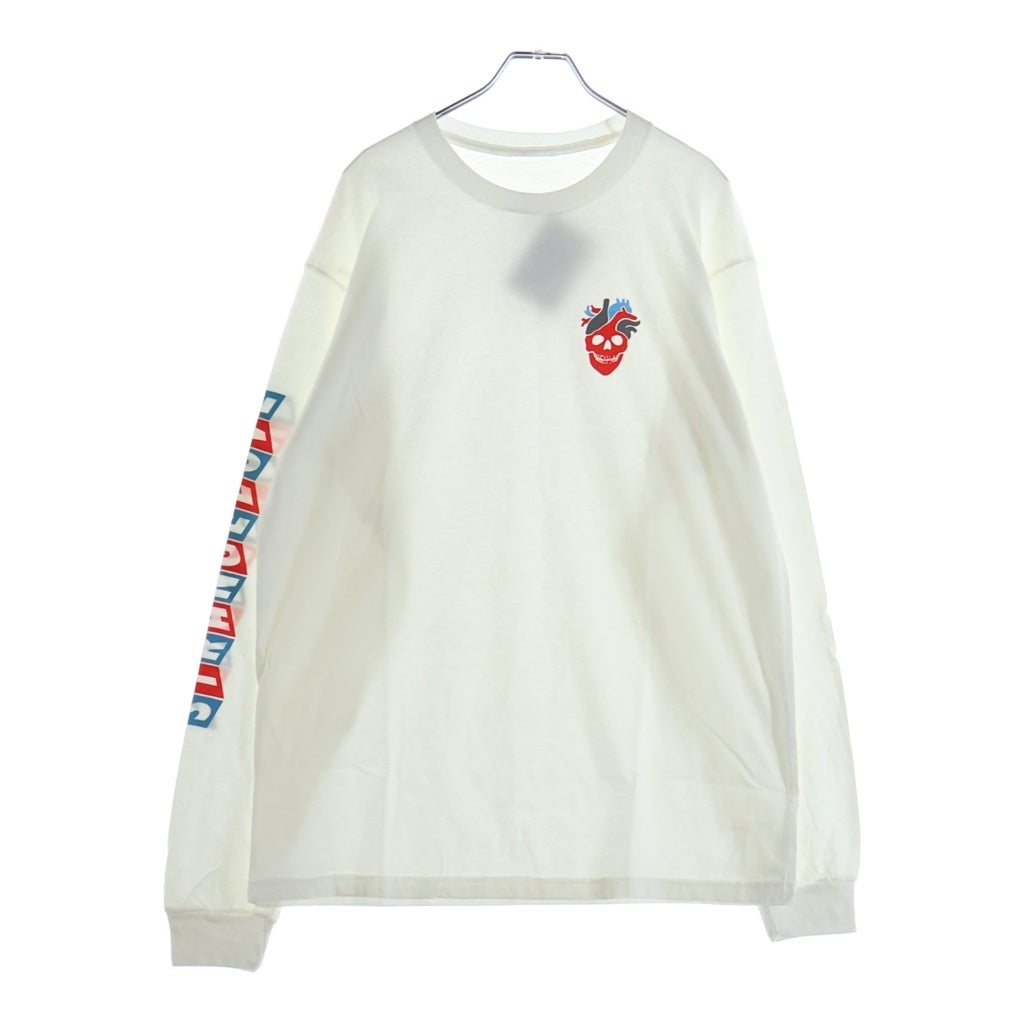NO BRAND(ノーブランド) STRANGE LOVE(ストレンジラブ) Heart Skull L/S Tee ハートスカル ダンクSBデザイン ショーンクライバー アームロゴプリント 長袖 Tシャツ カットソー ホワイト