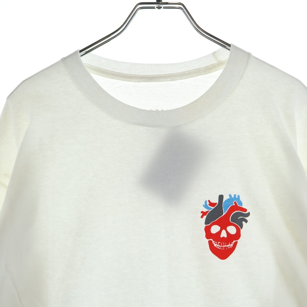 NO BRAND(ノーブランド) STRANGE LOVE(ストレンジラブ) Heart Skull L/S Tee ハートスカル ダンクSBデザイン ショーンクライバー アームロゴプリント 長袖 Tシャツ カットソー ホワイト