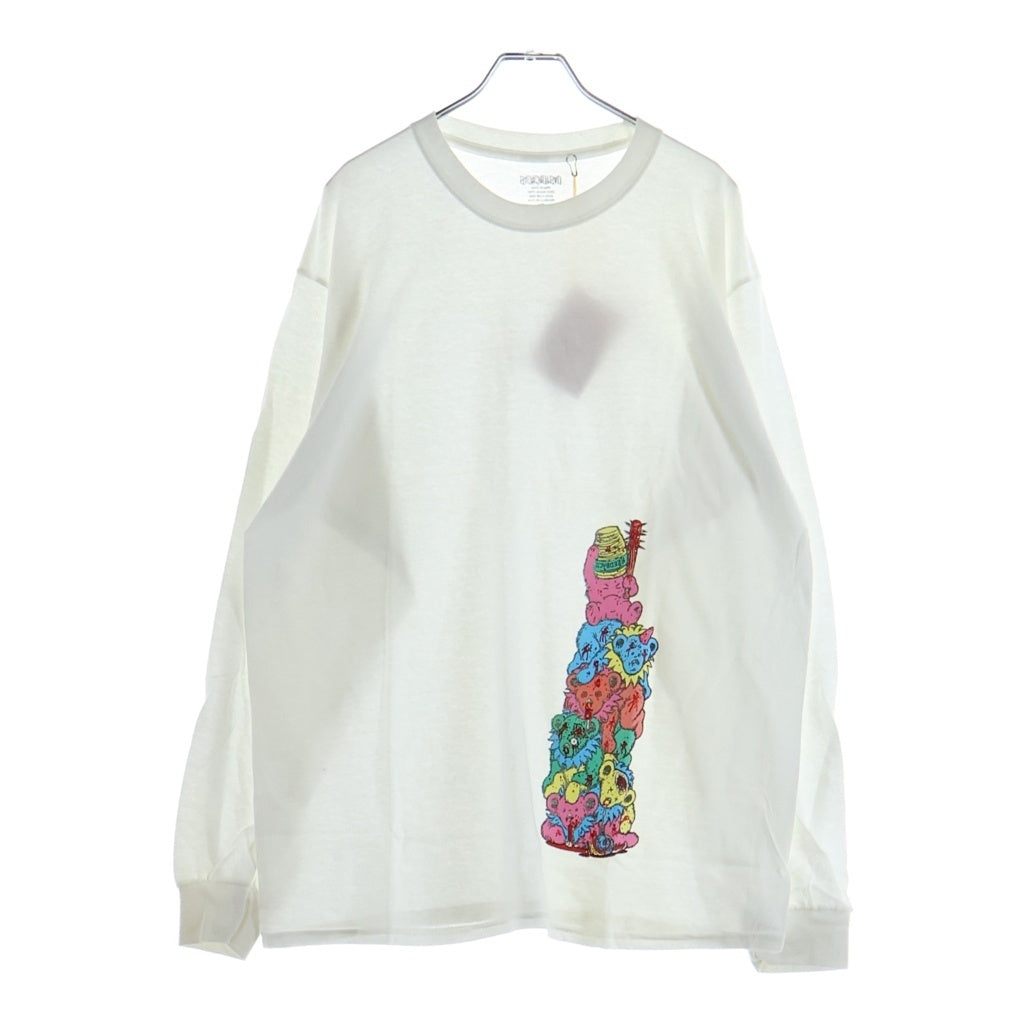NO BRAND(ノーブランド) STRANGE LOVE(ストレンジラブ) Bears L/S Tee ベアーズ ダンクSBデザイン ショーンクライバー アームロゴプリント 長袖 Tシャツ カットソー ホワイト