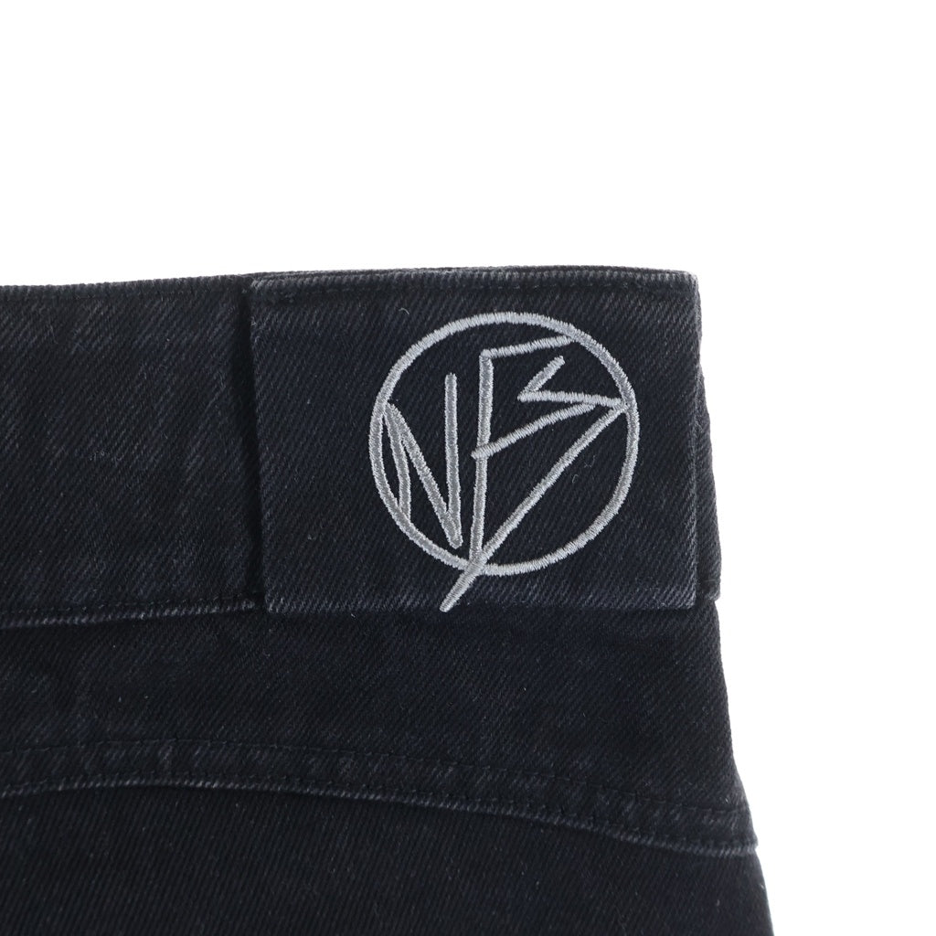 NO/FAITH STUDIOS(ノーフェイスストゥディオス) DUNE DENIM マルチステッチ デザインボタン フレア デニムパンツ ブラック