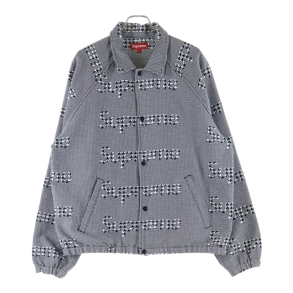 SUPREME(シュプリーム) 20AW Houndstooth Logos Snap Front Jacket ハウンドトゥースロゴスナップジャケット ホワイト/ブラック