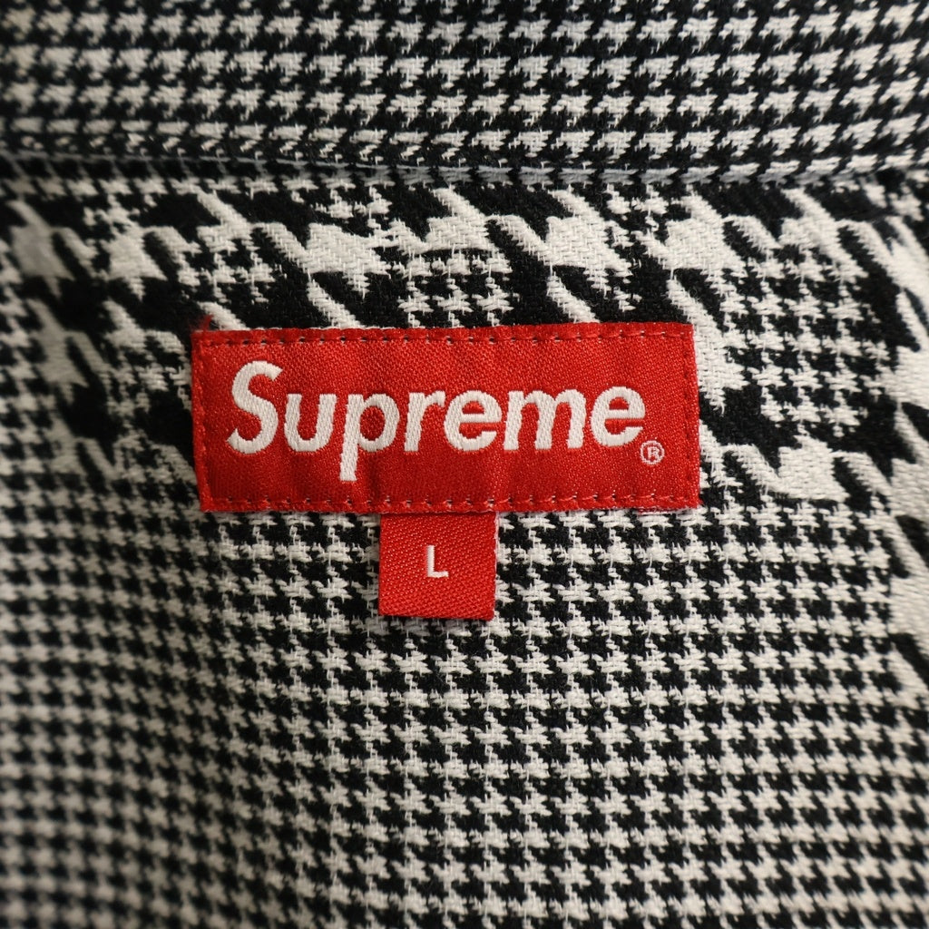 SUPREME(シュプリーム) 20AW Houndstooth Logos Snap Front Jacket ハウンドトゥースロゴスナップジャケット ホワイト/ブラック