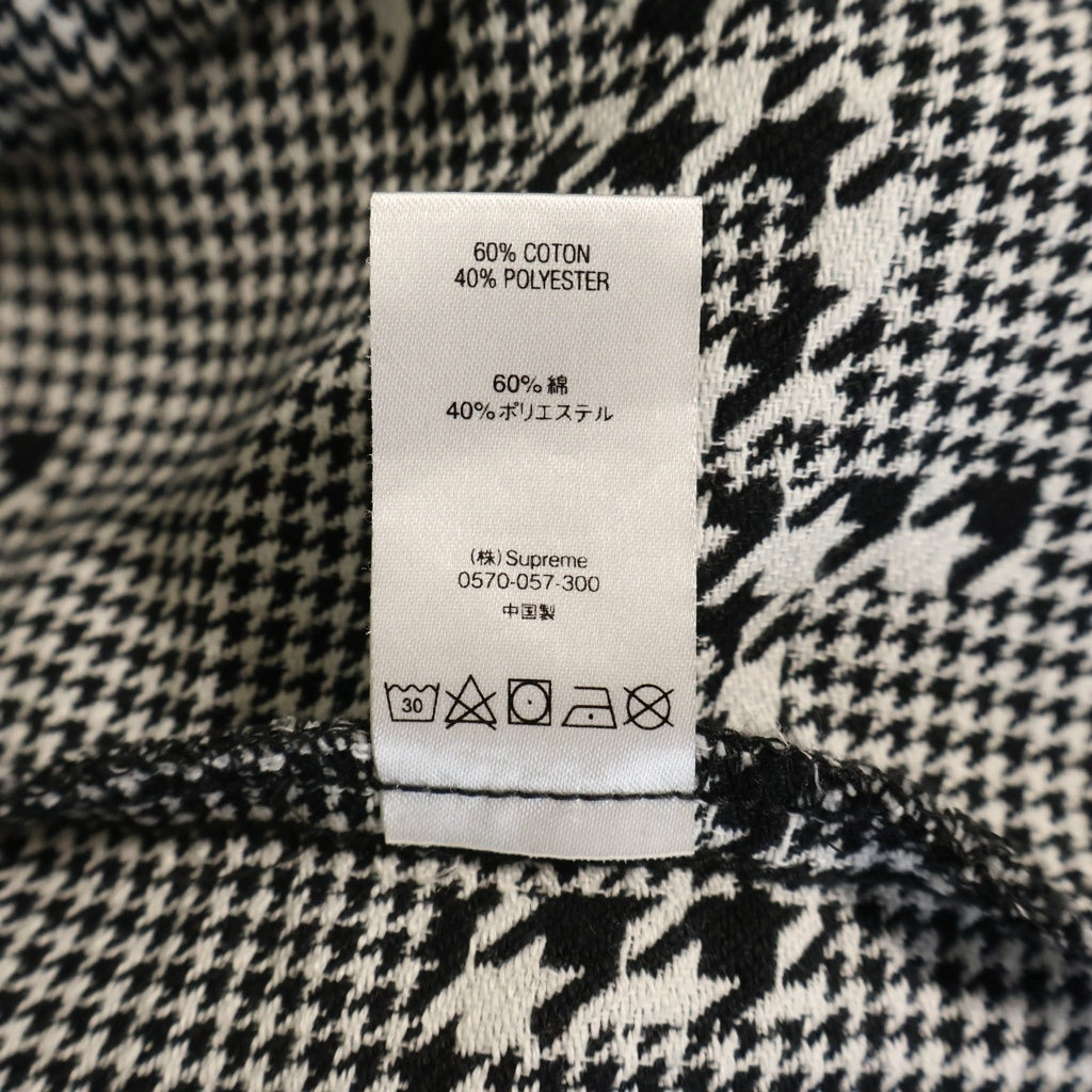 SUPREME(シュプリーム) 20AW Houndstooth Logos Snap Front Jacket ハウンドトゥースロゴスナップジャケット ホワイト/ブラック