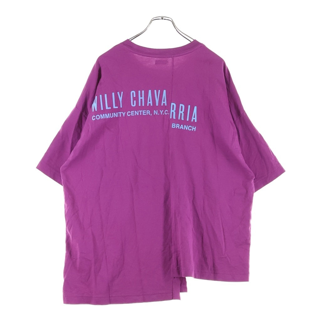 WILLY CHAVARRIA(ウィリーチャバリア) BIG WILLY PANEL MIND BLOWER T-SHIRT ビッグウィリーパネルマインドブロワー フロントプリント 半袖Tシャツ カットソー パープル