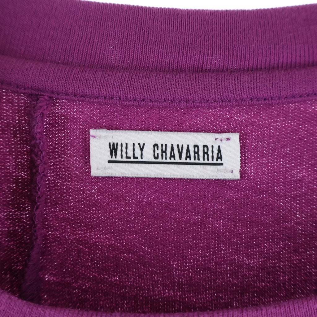 WILLY CHAVARRIA(ウィリーチャバリア) BIG WILLY PANEL MIND BLOWER T-SHIRT ビッグウィリーパネルマインドブロワー フロントプリント 半袖Tシャツ カットソー パープル
