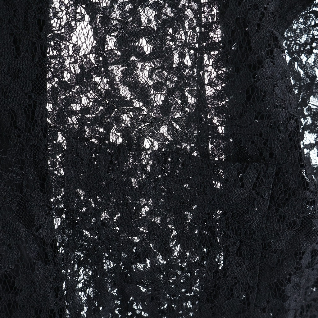 el conductorH(コンダクター) FLOWER LACE OPEN COLLAR SHORT SLEEVE SHIRT フラワーレースオープンカラーショートスリーブシャツ ホワイト PD24MS01