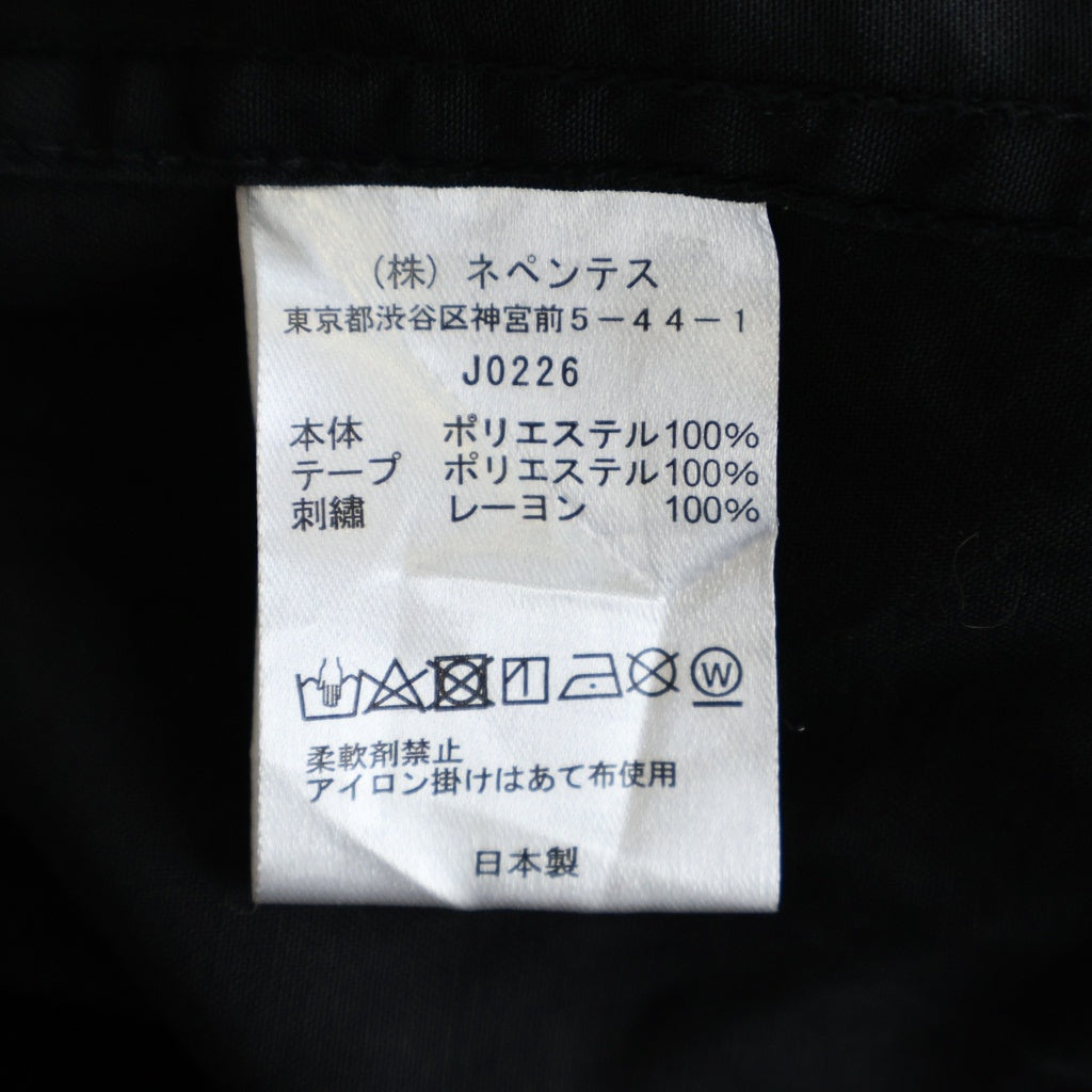 Needles(ニードルス) フロント刺繍 コットン 半袖シャツ ブラック J0226
