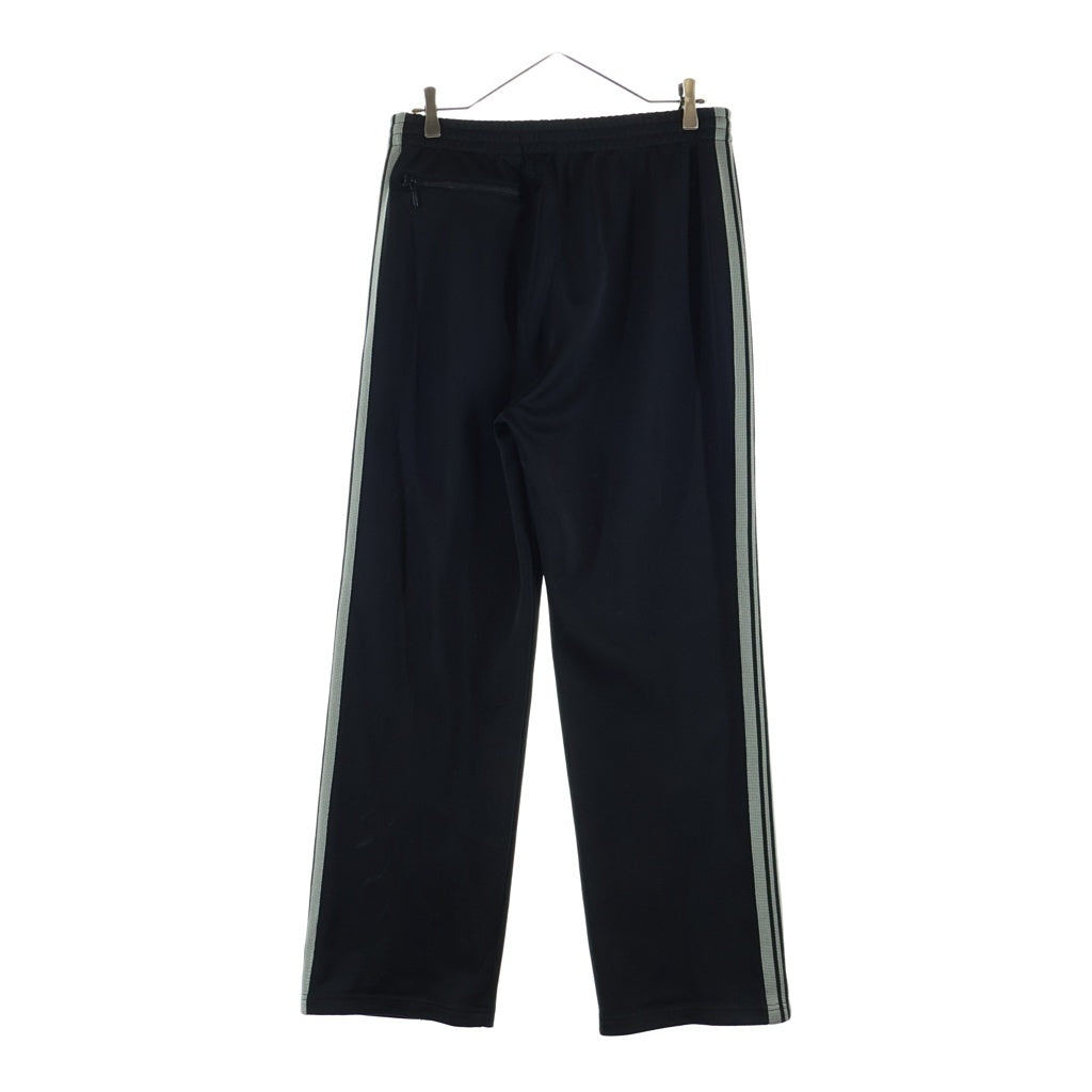 Needles(ニードルス) TRACK PANT POLY SMOOTH ロゴ刺繍 トラックパンツ ブラック/グレー QV1691