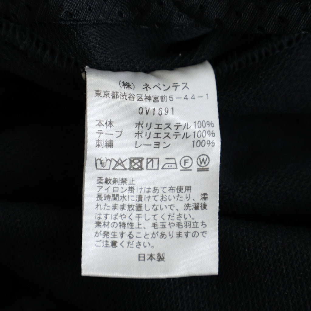 Needles(ニードルス) TRACK PANT POLY SMOOTH ロゴ刺繍 トラックパンツ ブラック/グレー QV1691