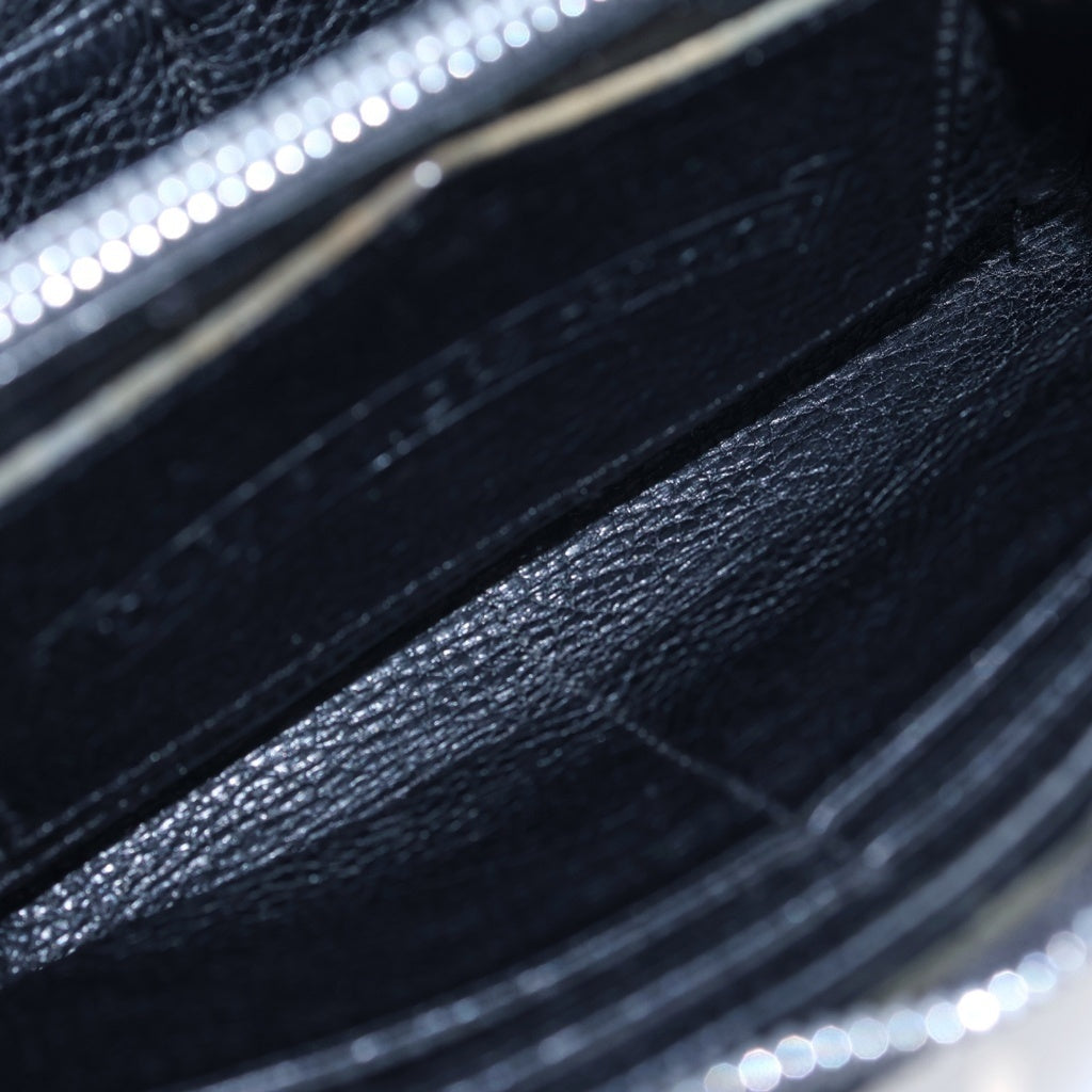 CHROME HEARTS(クロムハーツ) REC F ZIP BS BSフレアパッチ レザー ラウンドファスナー ロングウォレット 長財布 ブラック/シルバー
